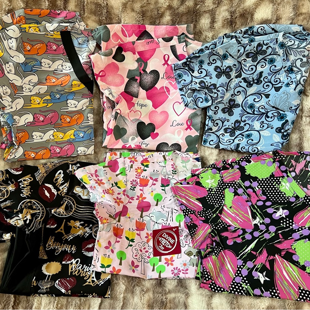 Bundle of 6 Scrub Tops